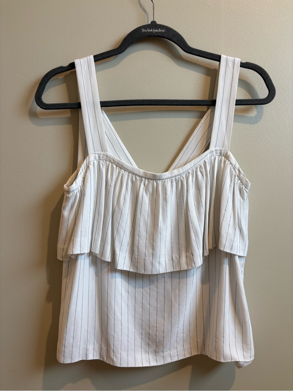 Sandro White Pinstripe Top
